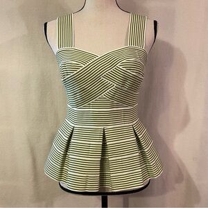Striped Green Peplum Top